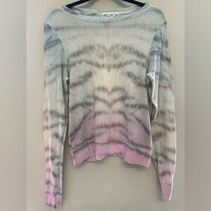🌈 Rare Wildfox Zebra Print & Rainbow Tie Dye Sweater XS